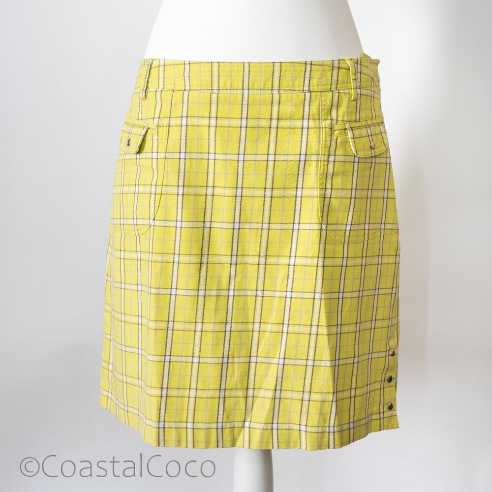 Fairfax & Greene Yellow Plaid Skirt 10 Golf Skort Tennis Clueless Vibes 90s Y2K